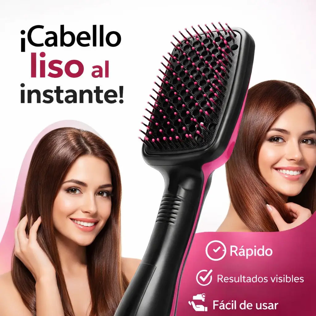 Cepillo 3 En 1 Peina, seca y da volumen en un solo paso… sin frizz ni daño
