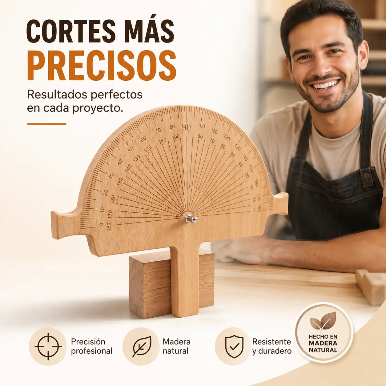 Medidor de Ángulos Instantáneo de Madera para Maestros y DIY 📐🛠️