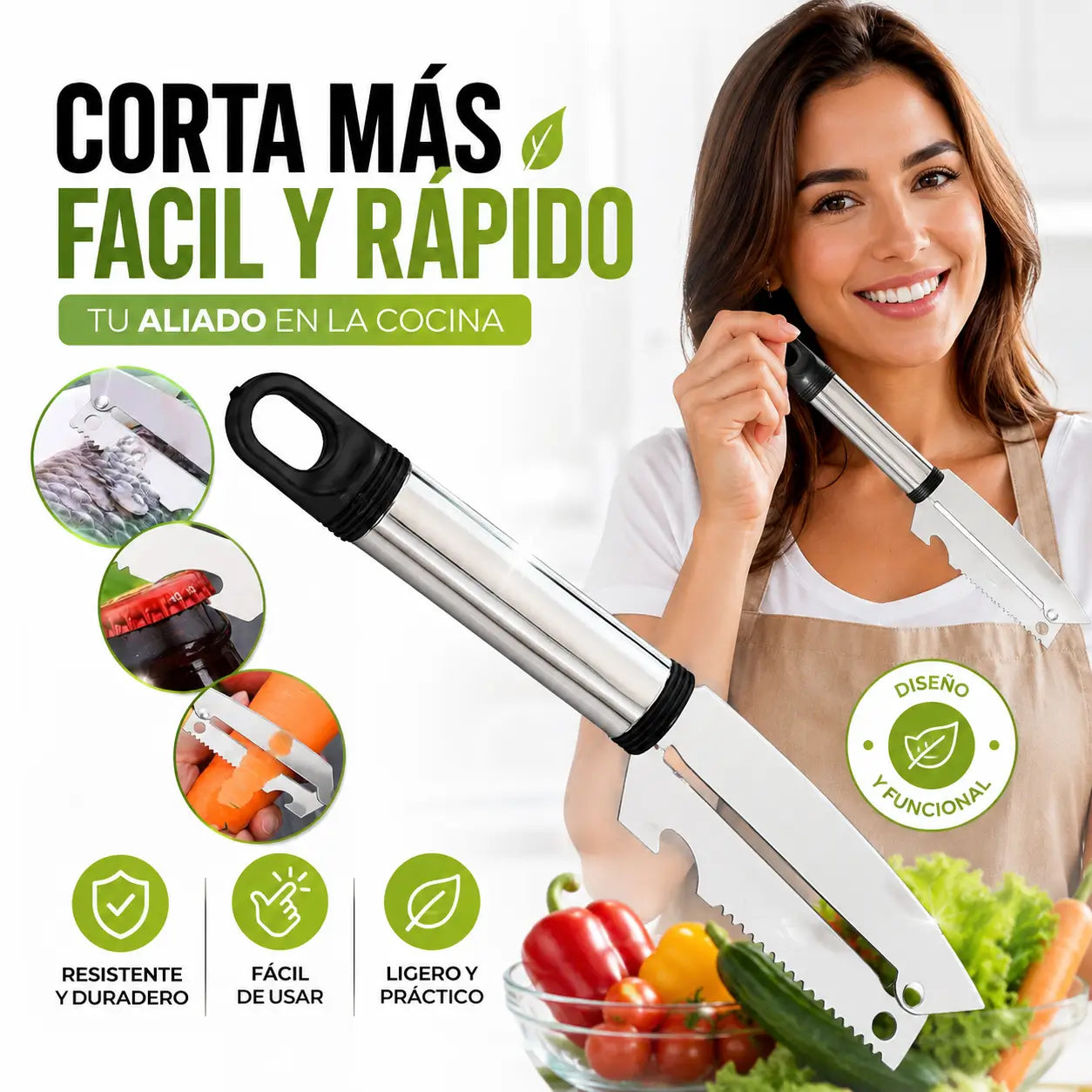 Raspador Maestro 3-en-1 Pro: La Herramienta Definitiva para Dominar su Cocina en Segundos.