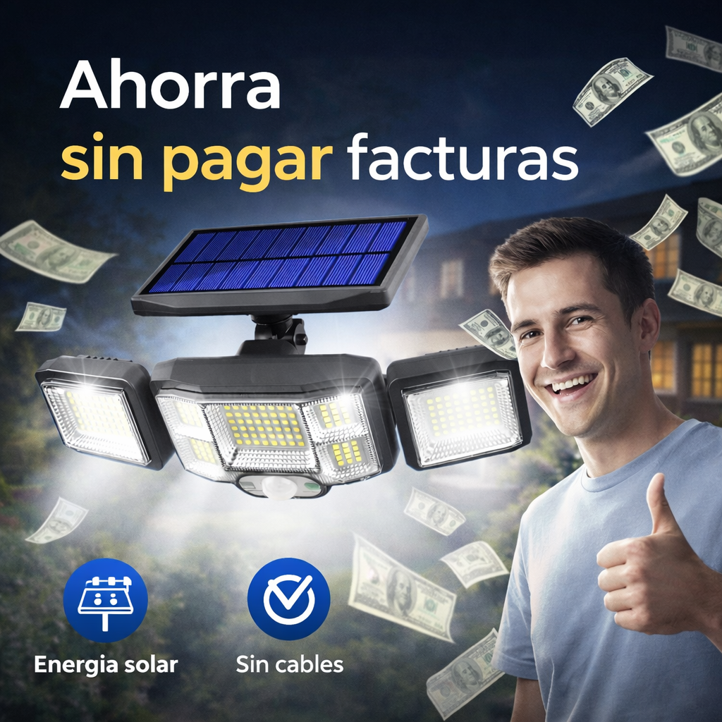 Lámpara Solar 3 en 1 – Ilumina tu hogar sin gastar un peso en luz eléctrica