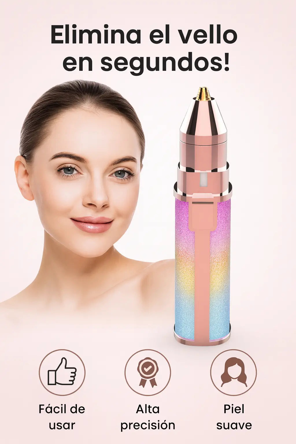 Depilador Facial "SoftTouch": Cejas y Rostro Perfectos en Segundos y Sin Dolor.