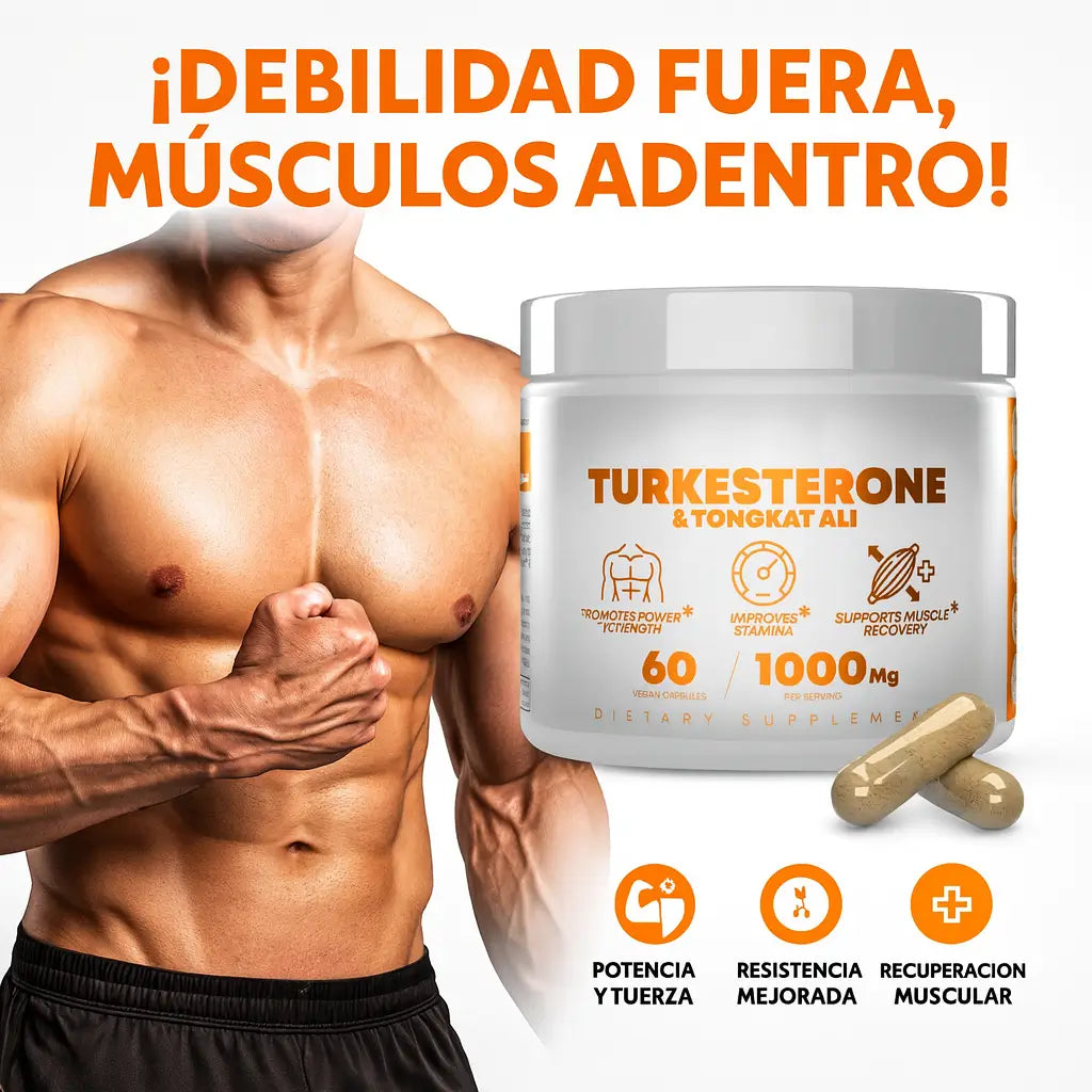 Aumenta tu fuerza y rendimiento con la fórmula que potencia cada entrenamiento. TURKESTERONE & TONGKAT ALI