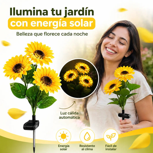 ¡Transforma Tu Jardín con Esta Lámpara Girasol Solar que Se Enciende Sola!