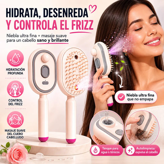 MistGlow — Cepillo Eléctrico con Spray Ionizante y Almohadilla de Aire