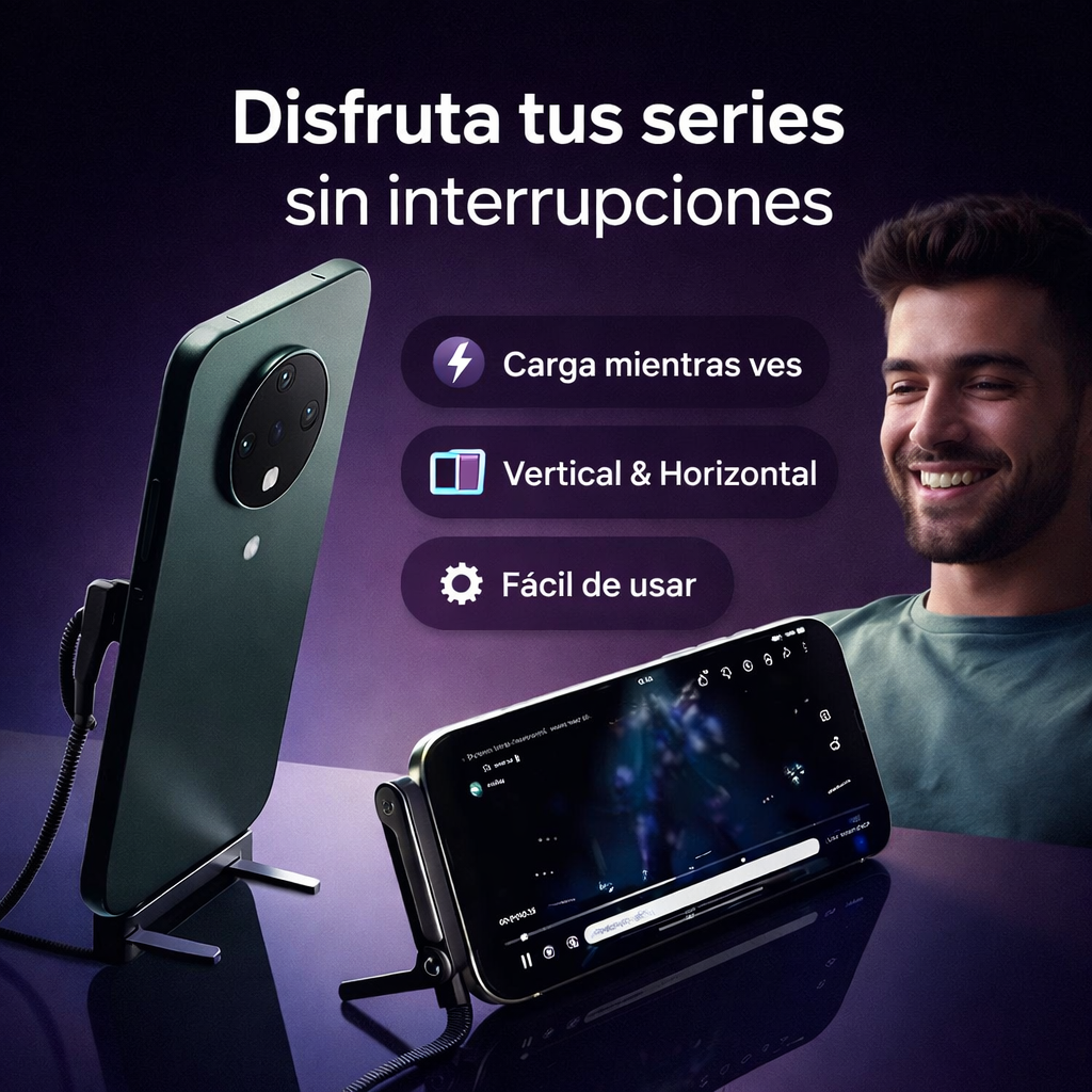 Cargador Con Soporte Invisible 2 en 1