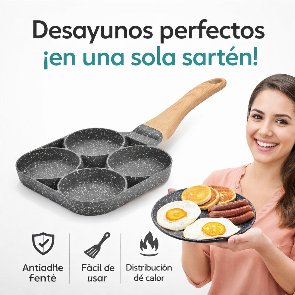 Sarten 4 Puestos Antiadherente