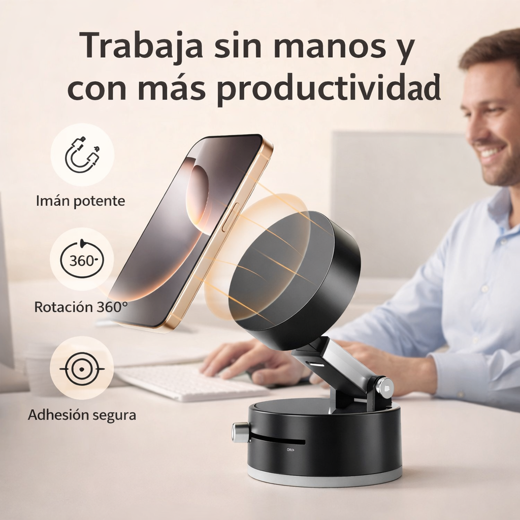 🚗📸 Usa tu celular sin manos, donde lo necesites I Soporte magnetico giratorio ventosa