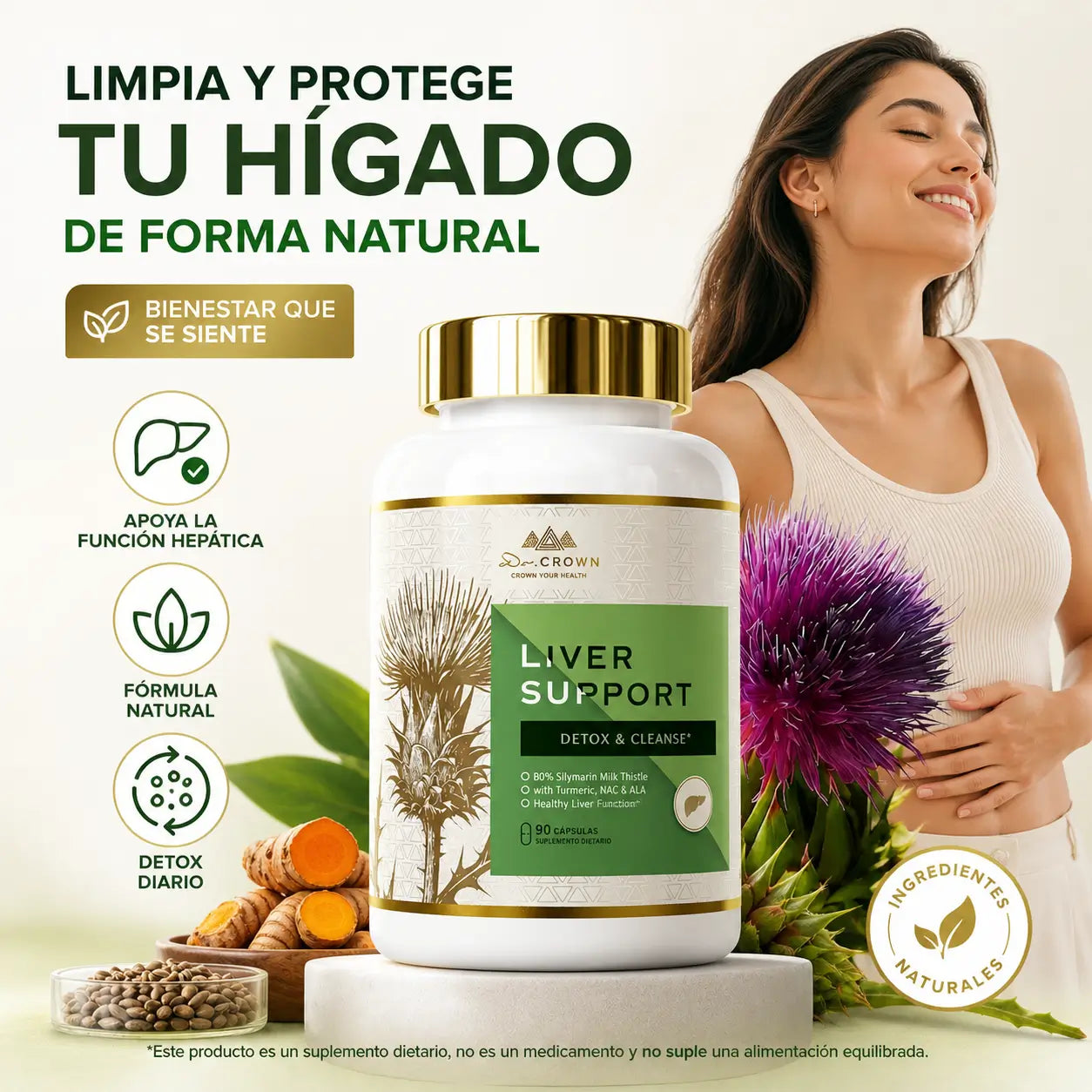 Dr Crown Liver Support — Limpia, Desintoxica y Recupera Tu Hígado en 30 Días