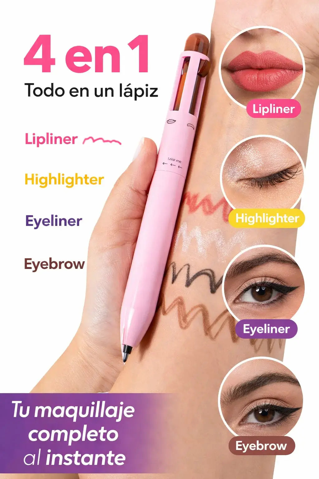 Lapiz De Maquillaje 4 En 1