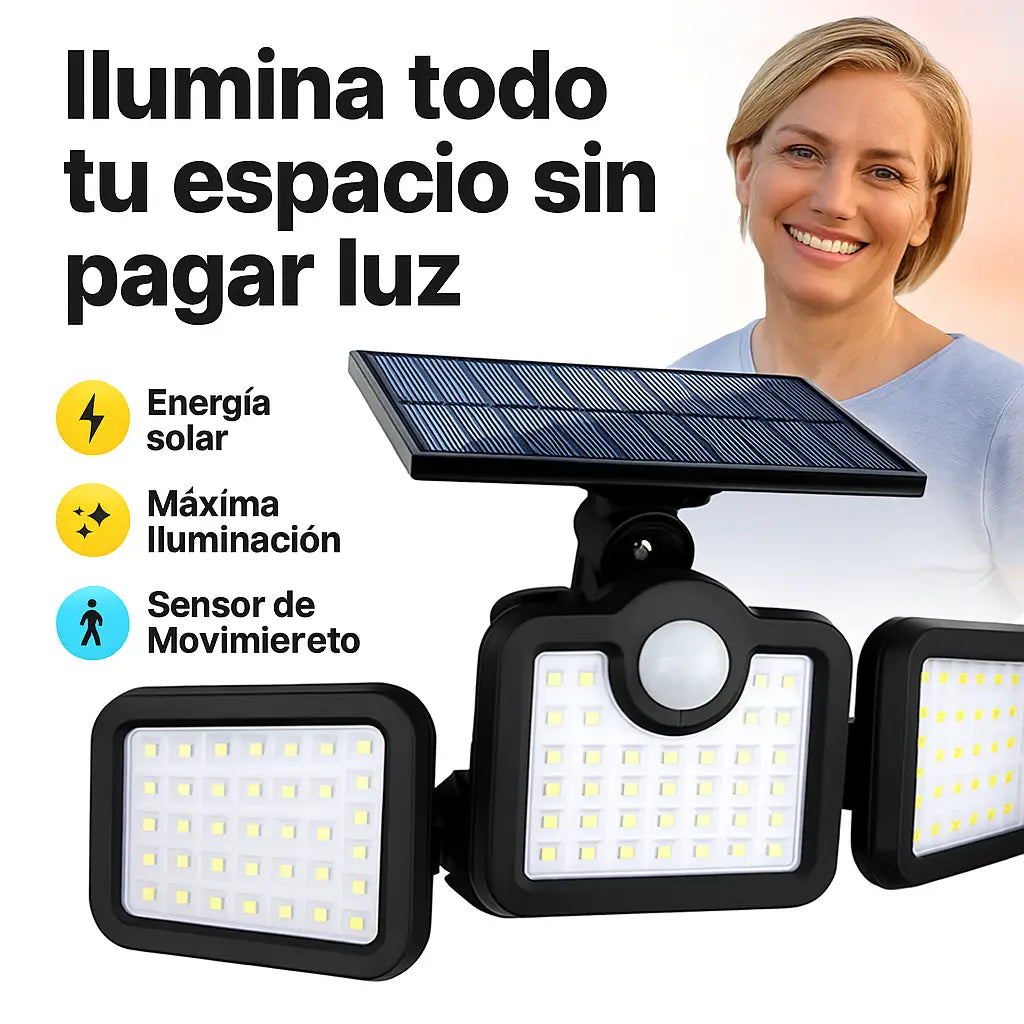 Lampara Solar 4 cabezas