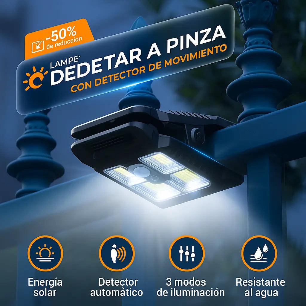 Lampara Solar Clip Portatil