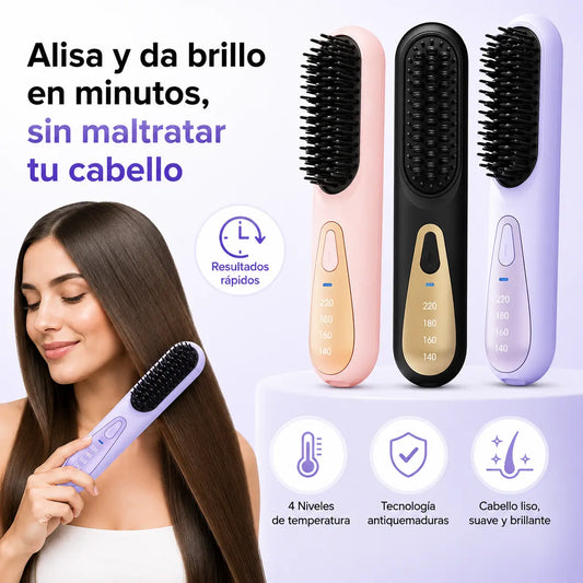 Cepillo Alisador Eléctrico — Liso de Salón en Casa en Minutos