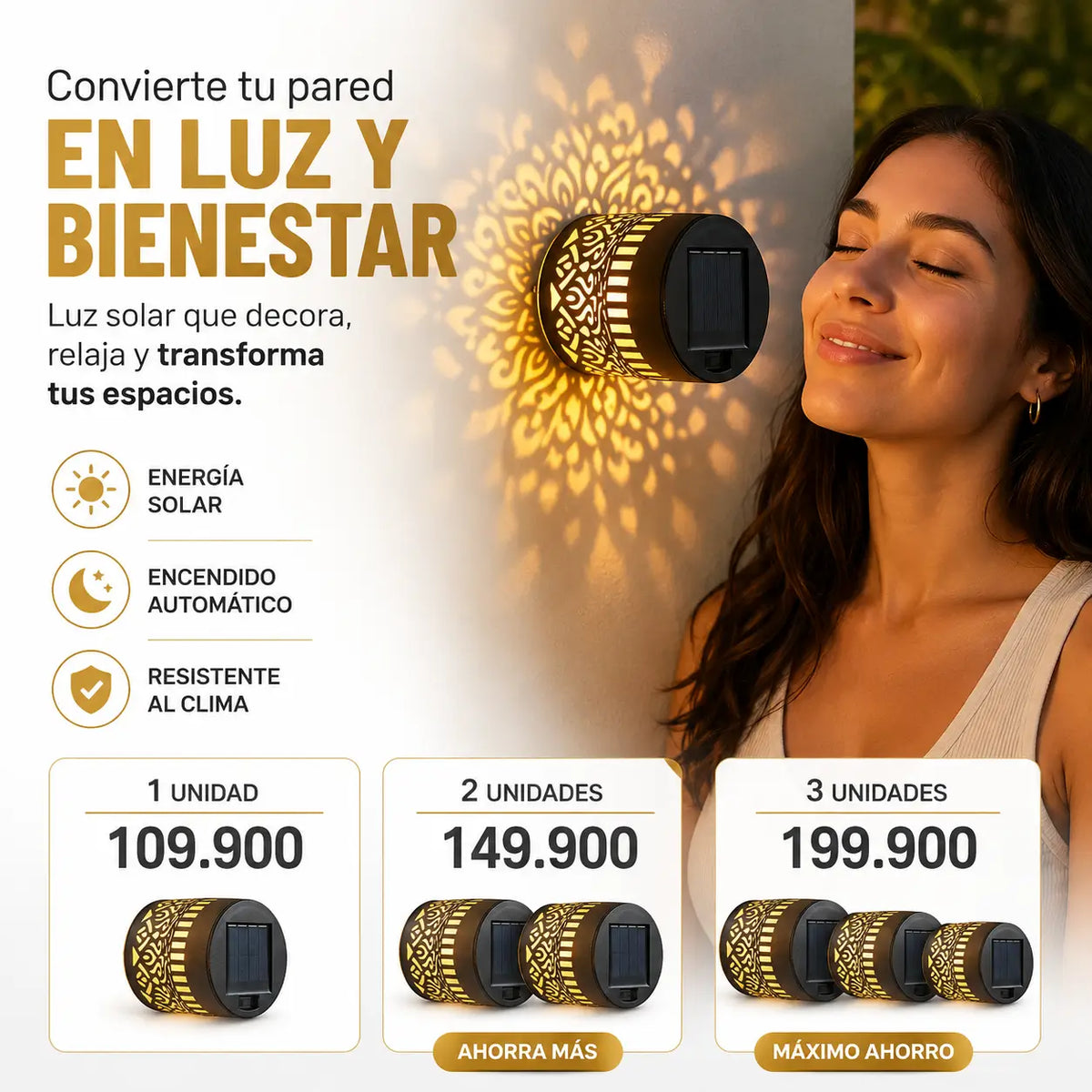 Lámpara Solar Amarilla LED Marroquí: Ambiente para tu Jardín 💡✨