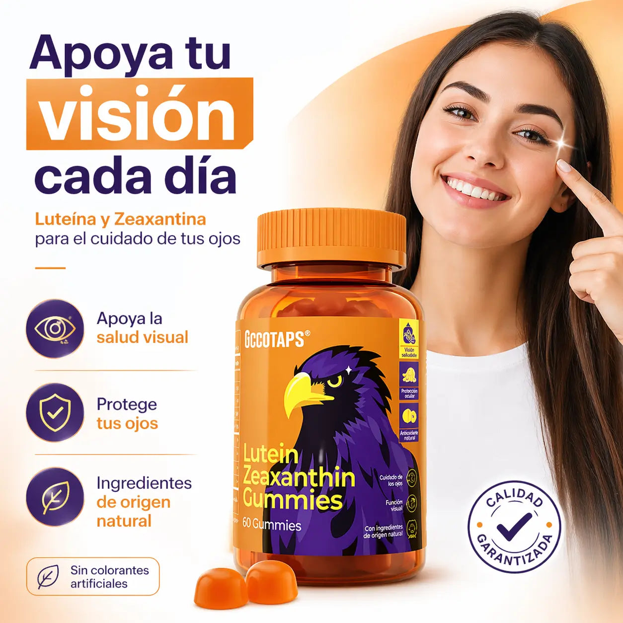 Gomitas de Luteína y Zeaxantina Occotaps - 60 Unidades