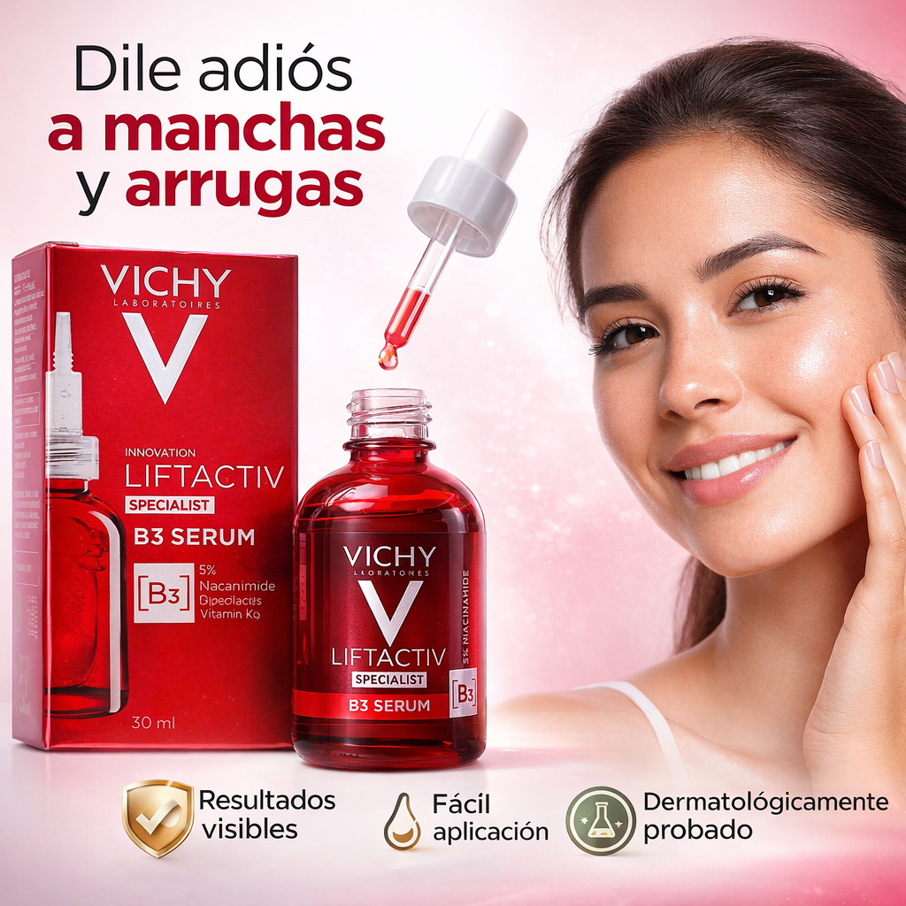 Vichy Liftactiv B3 Serum: El secreto dermatológico para una piel sin imperfecciones y visiblemente más joven.