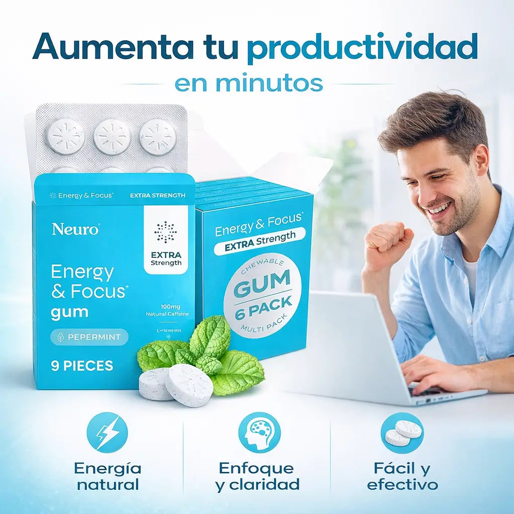 Neuro Energy & Focus: Recupera tu enfoque mental.(Una caja incluye 54 unidades)