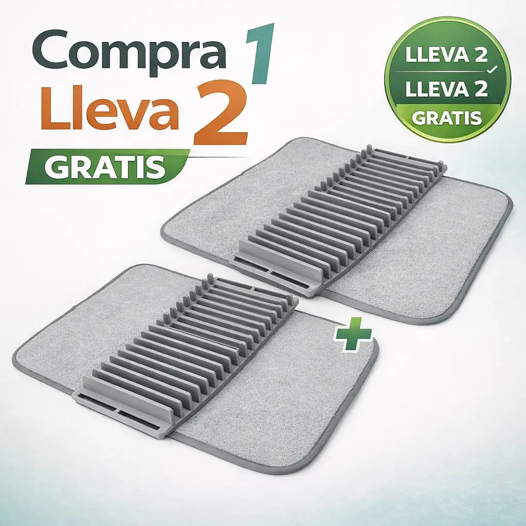 2X1: Escurridor De Platos Con Tapete Absorben