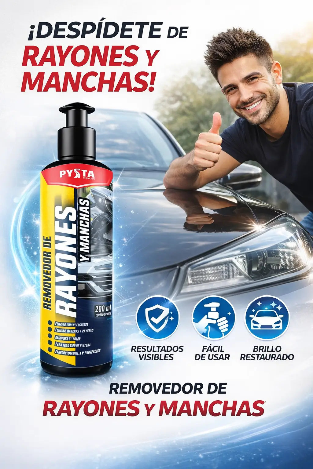 Quita Rayones Magic Pro, la solución inmediata para recuperar el brillo original de tu vehículo.