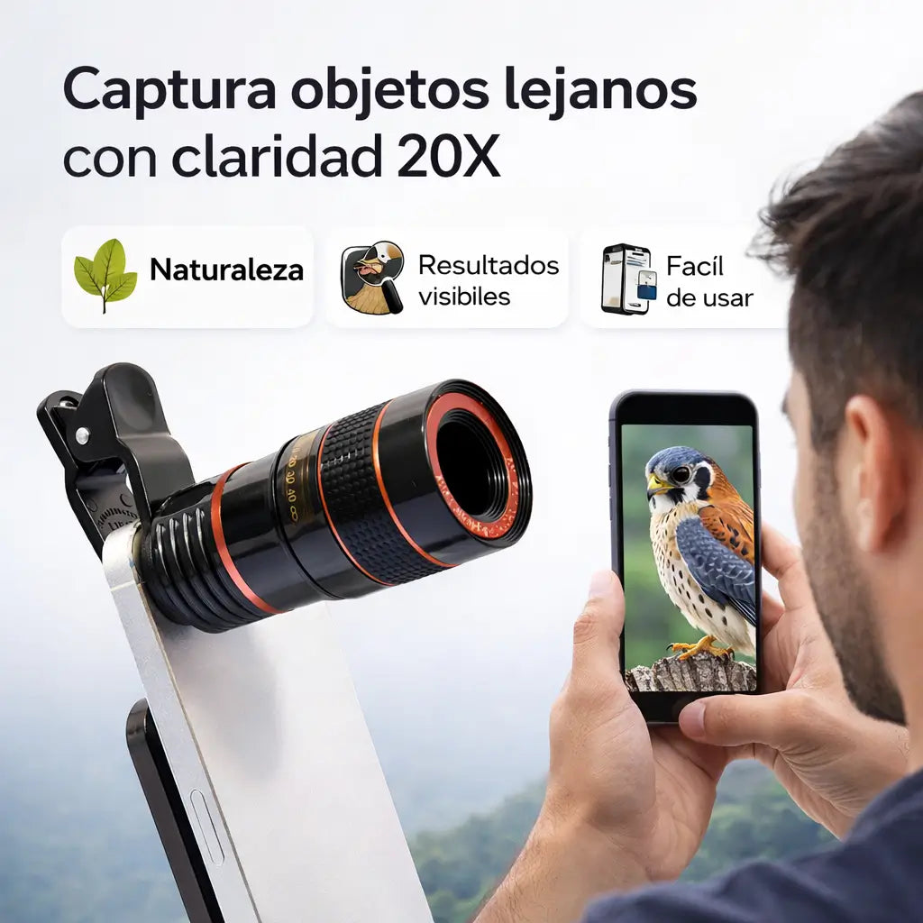 Lente de enfoque largo x 20