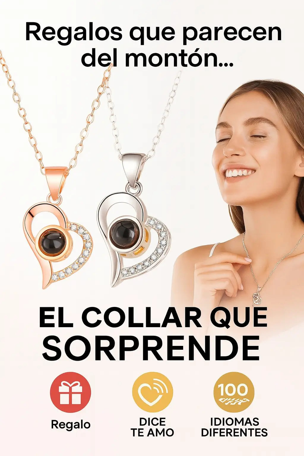Collar Corazón Te Amo en 100 Idiomas