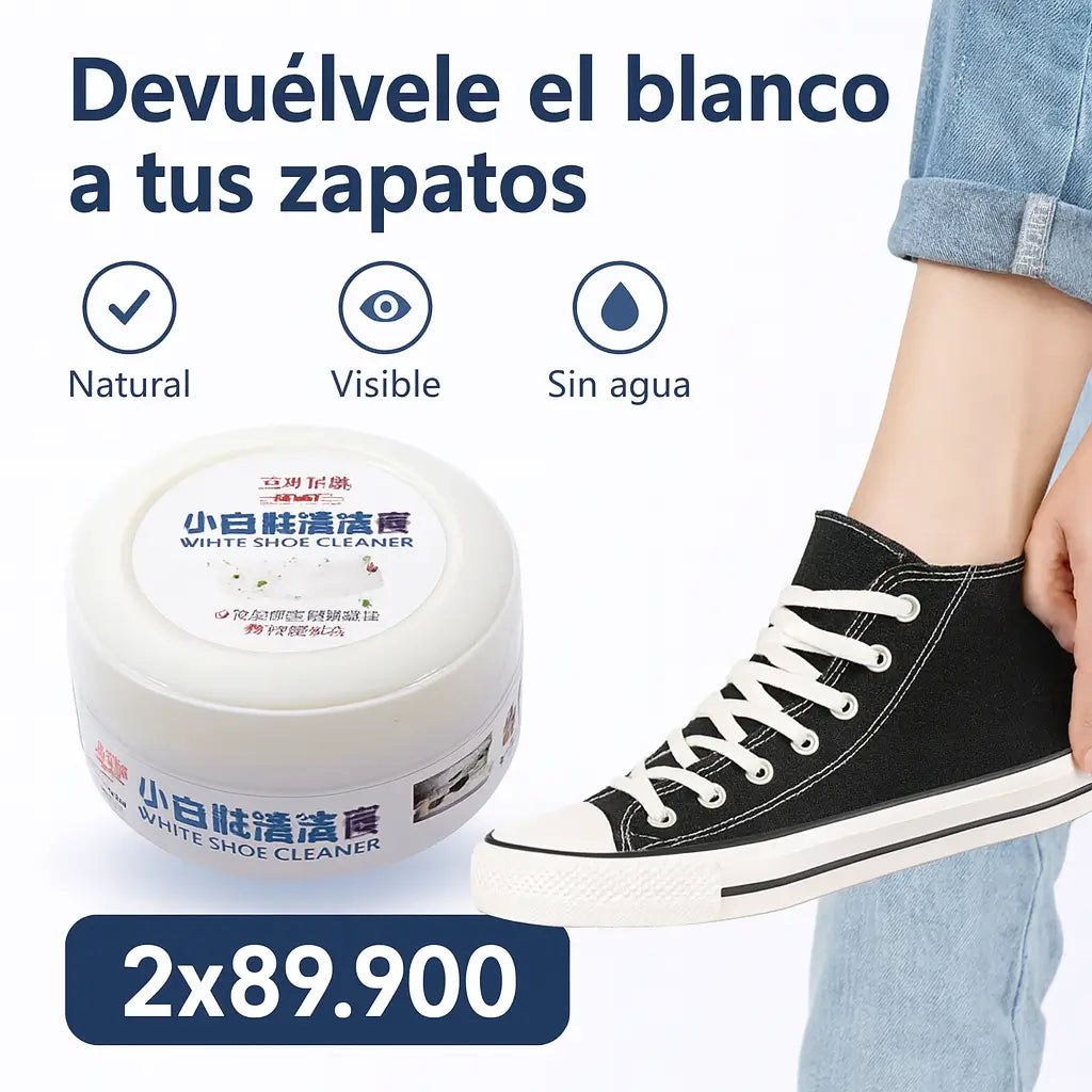 ✨Crema limpiadora mágica para zapatos blancos – ¡Devuélveles su brillo original en segundos!