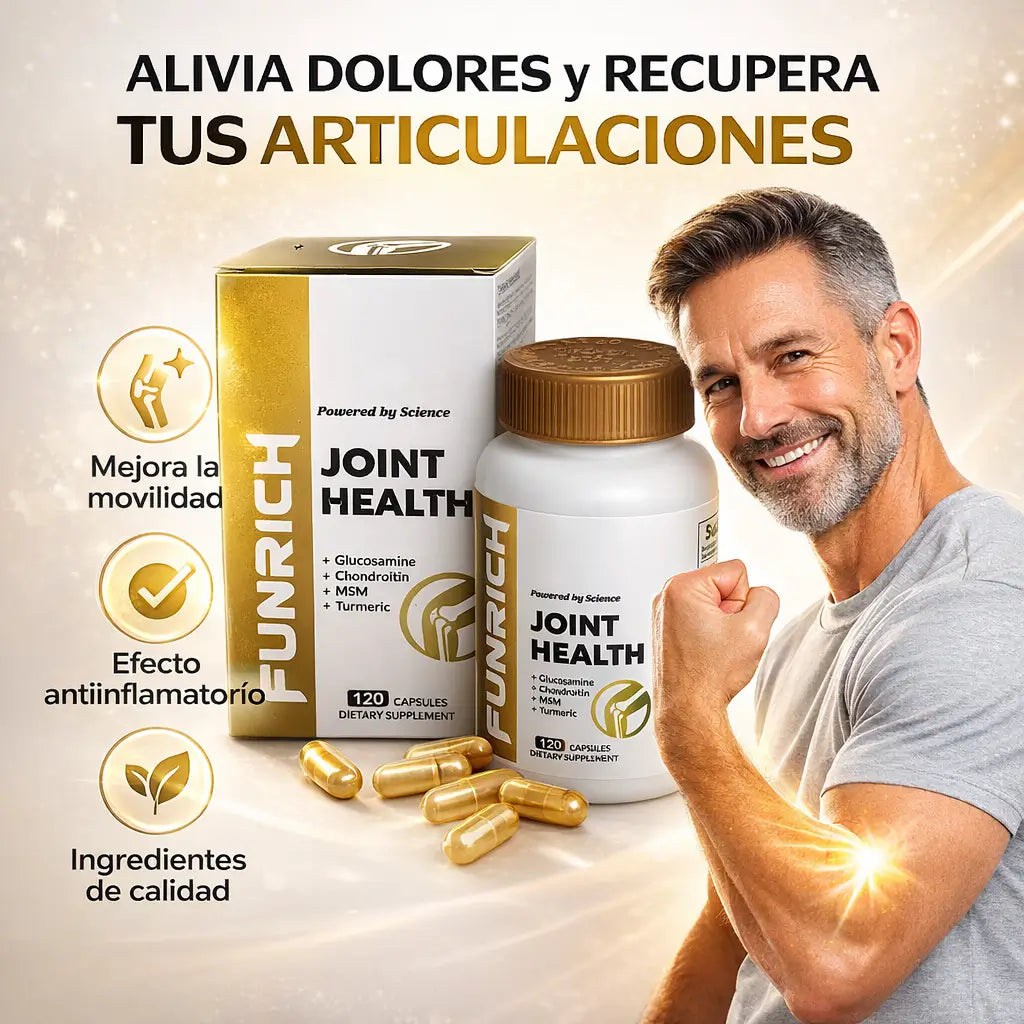 Funrich Joint Health 120 Capsulas: Recupera la agilidad que los años intentaron quitarte.