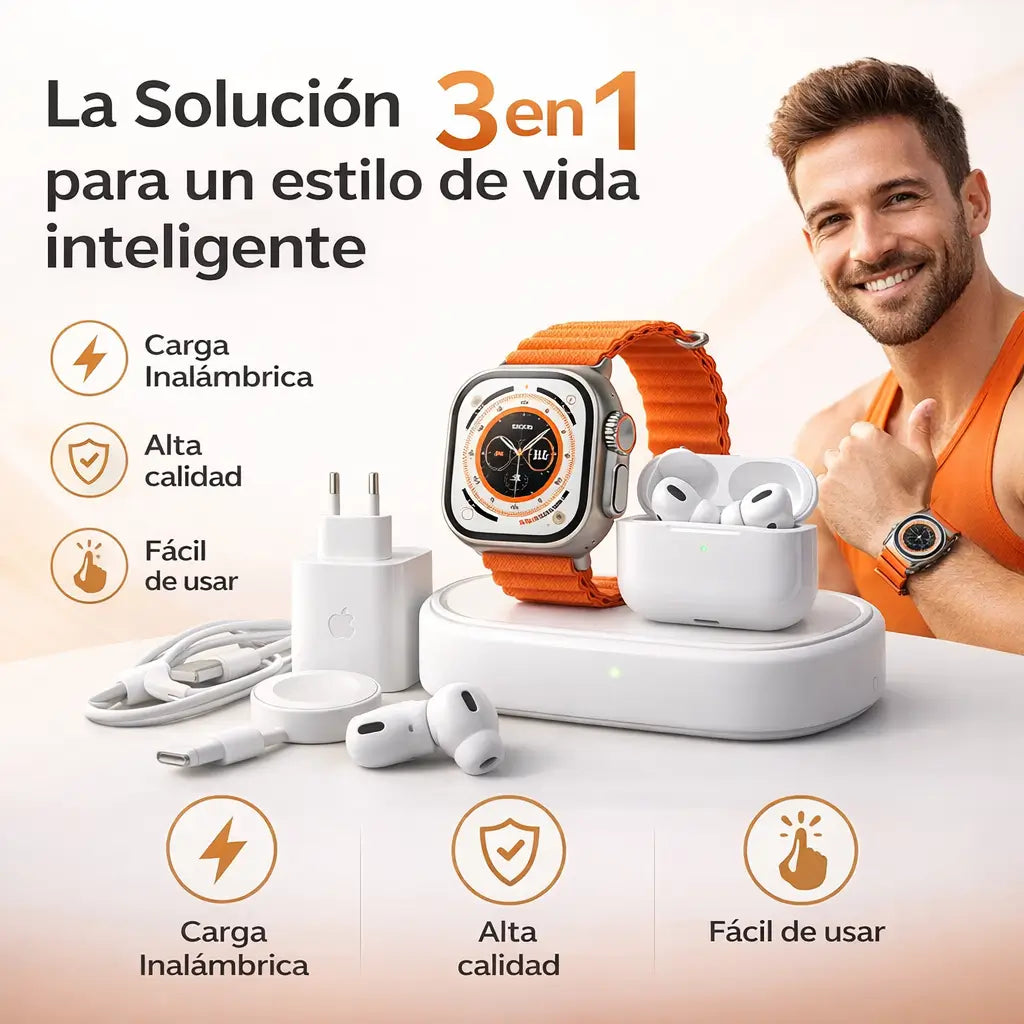 El Combo Definitivo: Smartwatch X9 + Audífonos Inalámbricos a una Fracción de su Precio Real.