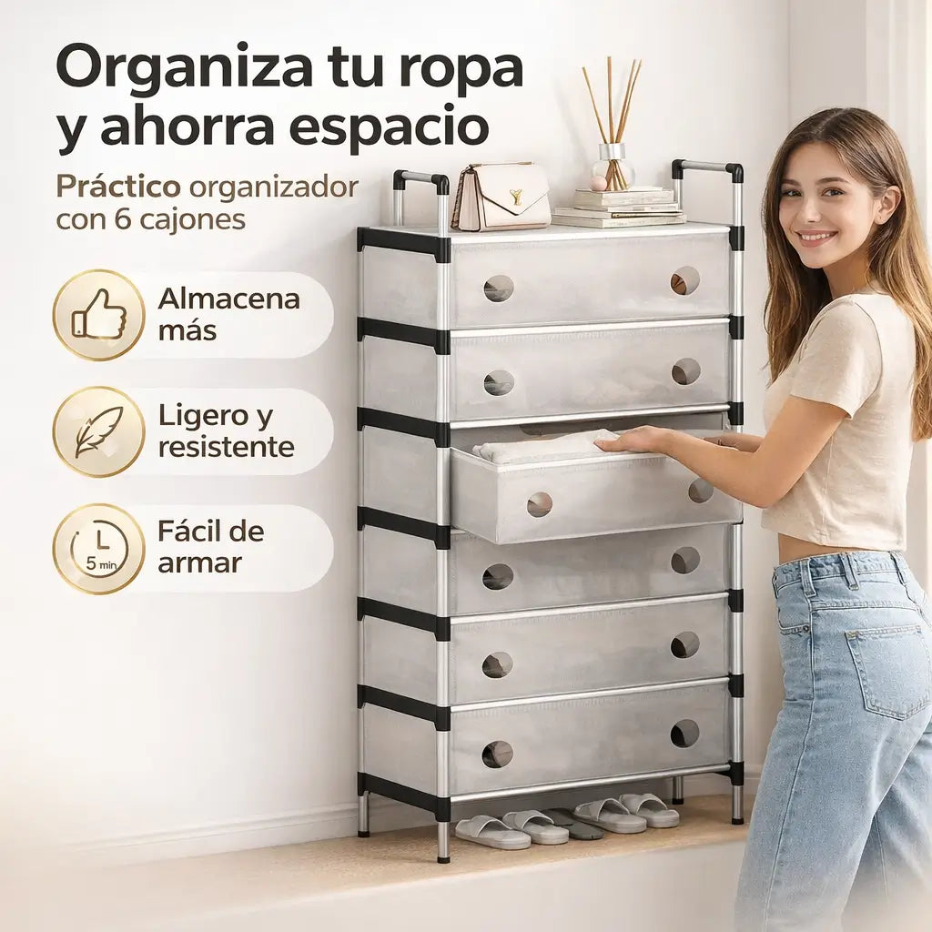 Zapatero de 6 Niveles Acrilico