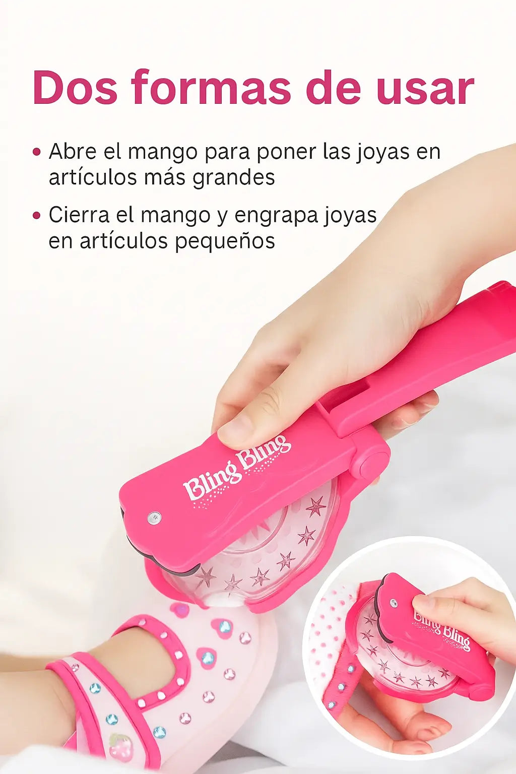 Set Bling Princess: Máquina + Kit de Gemas para Peinados Brillantes para Niñas