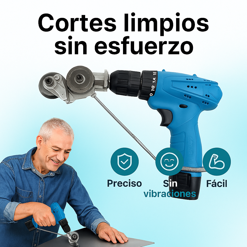 Cortador de lamina "Transformá tu taladro en una cortachapa profesional:"