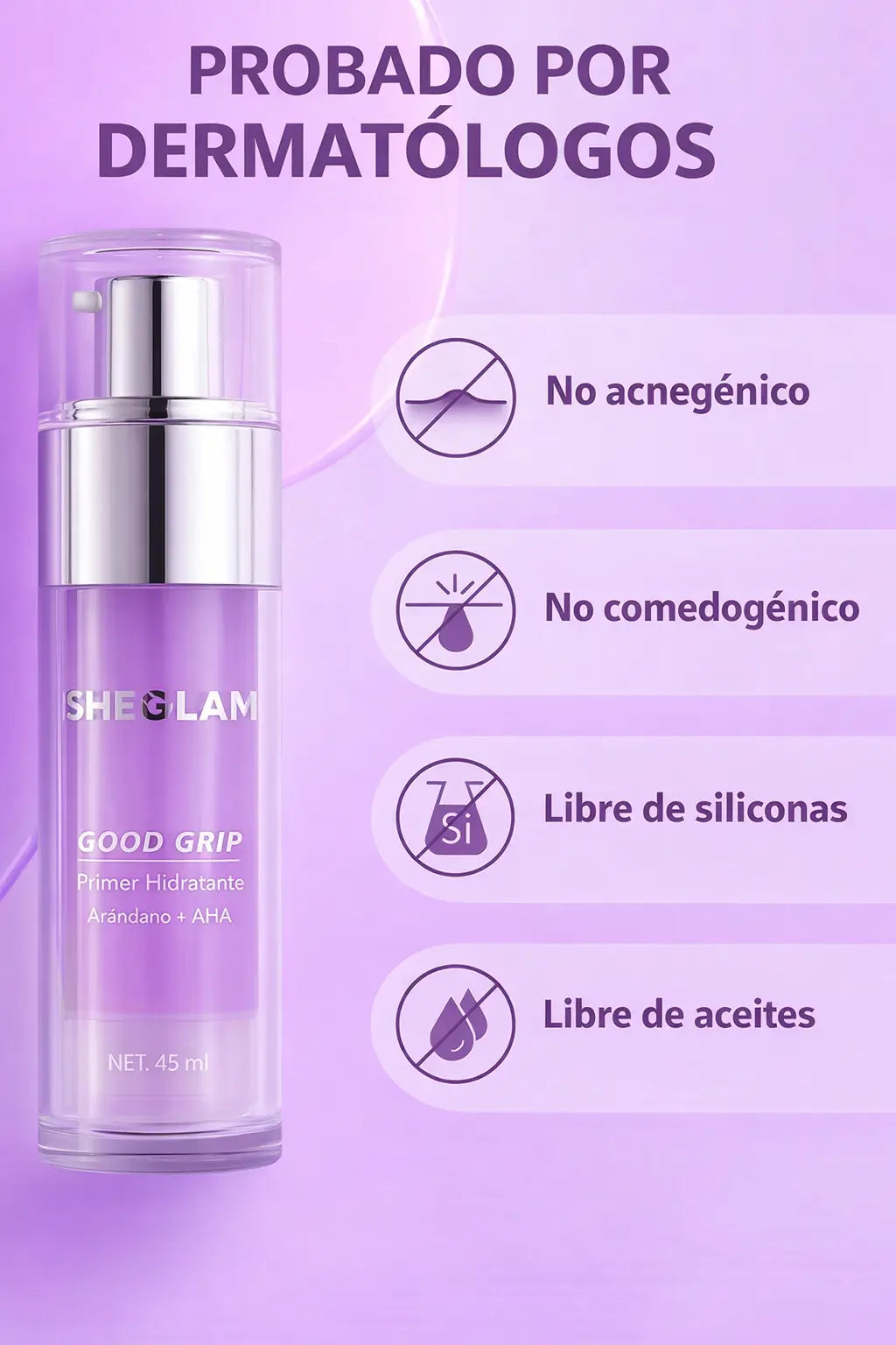 Sheglam Good Grip: Olvídate del maquillaje cuarteado y luce un rostro hidratado al instante.