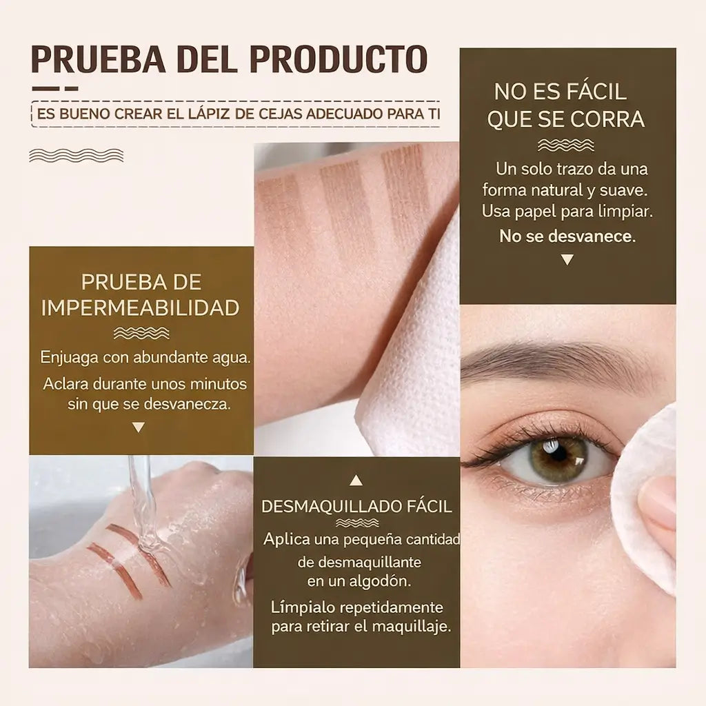 Lapiz De Cejas: Dile adiós a las cejas vacías y sin forma con nuestro lápiz de efecto pelo a pelo.