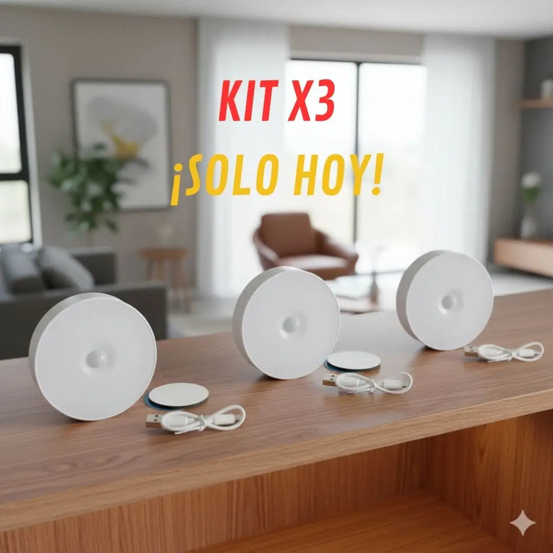Iluminación Inteligente para tu Hogar sin Cables – Kit x3 LED con Sensor