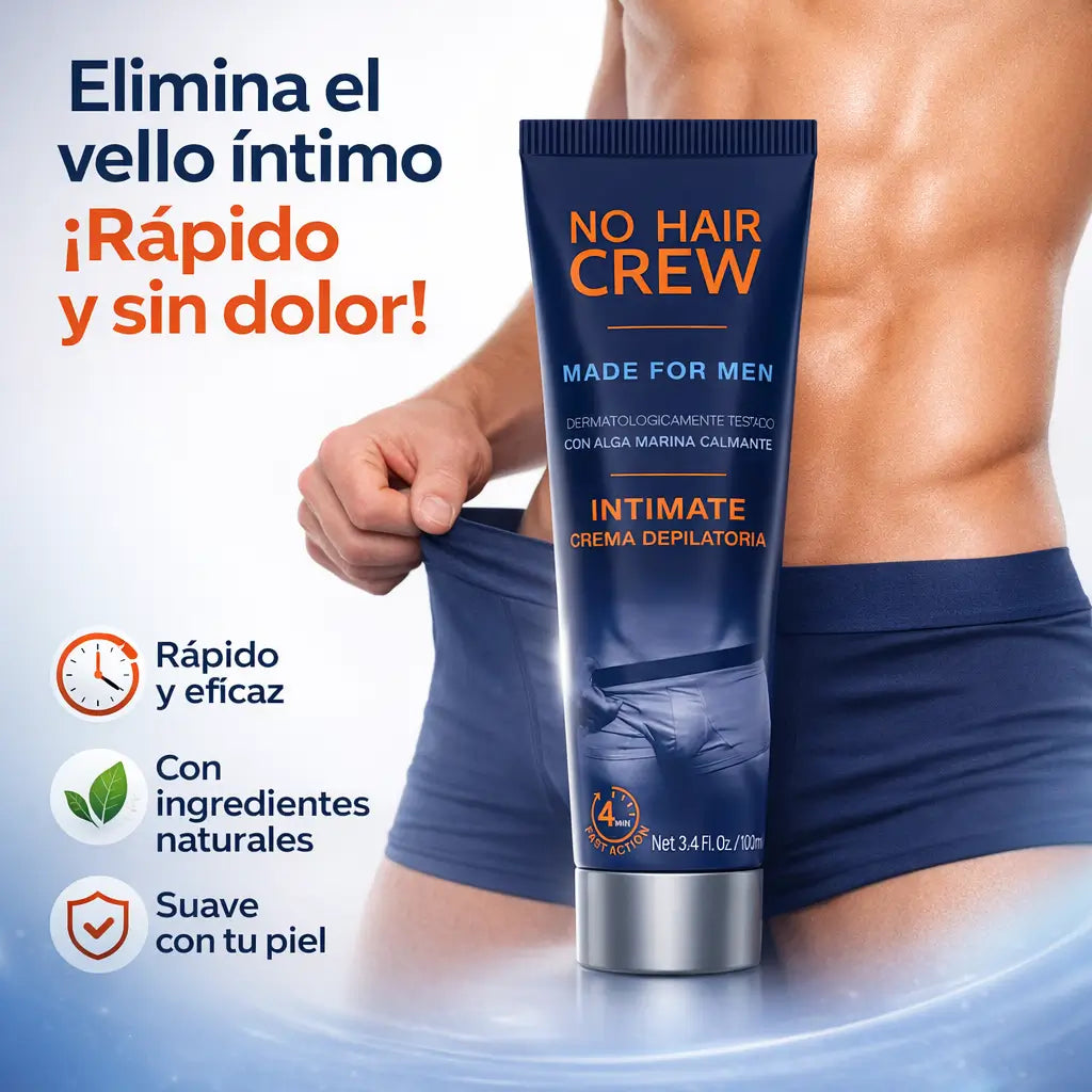 Crema Depiladora: El secreto masculino para una piel impecable, fresca y libre de vello (sin riesgo de accidentes).
