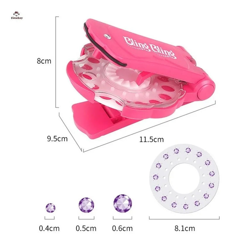 Set Bling Princess: Máquina + Kit de Gemas para Peinados Brillantes para Niñas