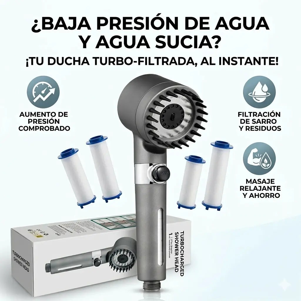 Cabezal de Ducha Turbo: Recupera la potencia de tu baño y olvida para siempre la baja presión de agua.