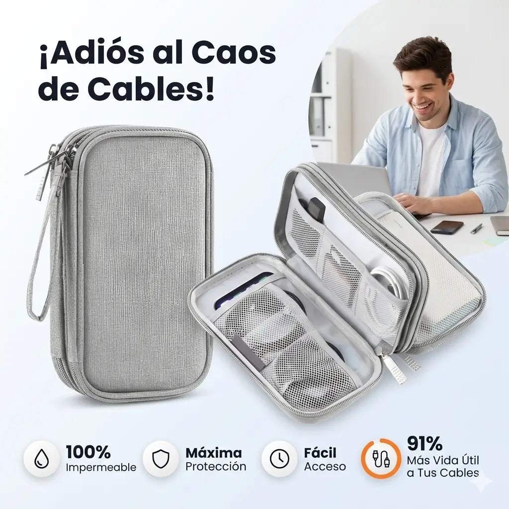 Organizador de Cables - elimina el desorden en tu mochila para siempre