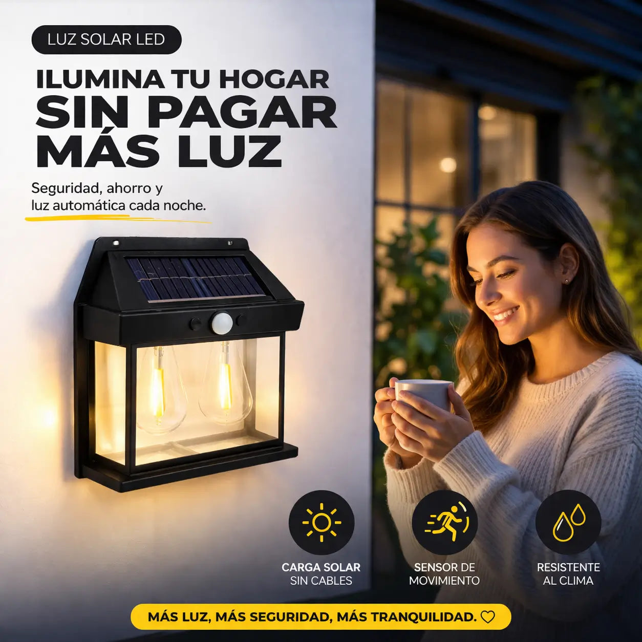 Lamapara solar con doble bombillo