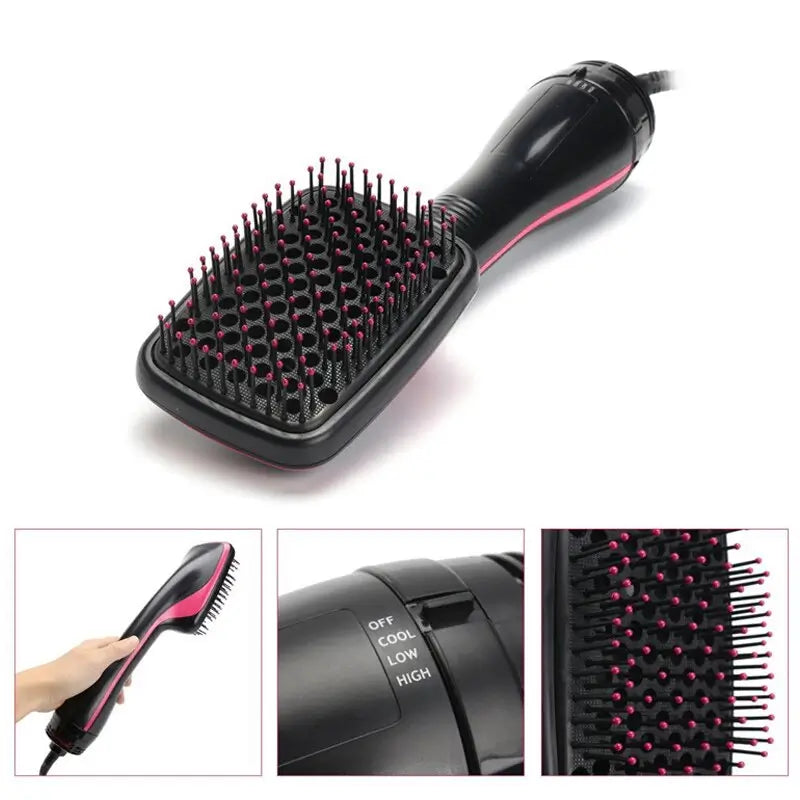 Cepillo 3 En 1 Peina, seca y da volumen en un solo paso… sin frizz ni daño