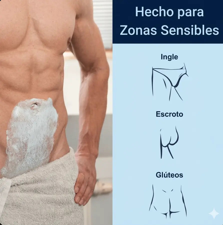 Crema Depiladora: El secreto masculino para una piel impecable, fresca y libre de vello (sin riesgo de accidentes).
