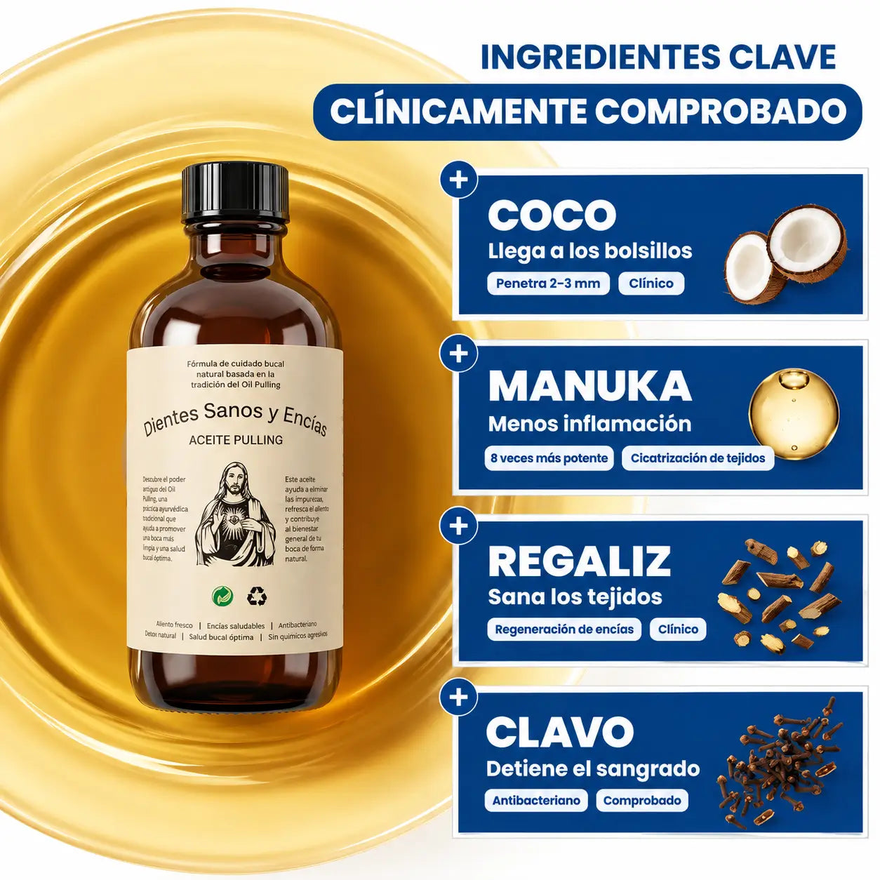 Pulling Oil Natural - Aceite Bucal de Coco para Encías y Aliento