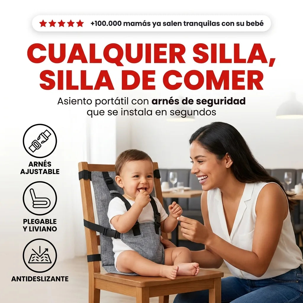 Asiento Portátil para Bebé con Arnés de Seguridad