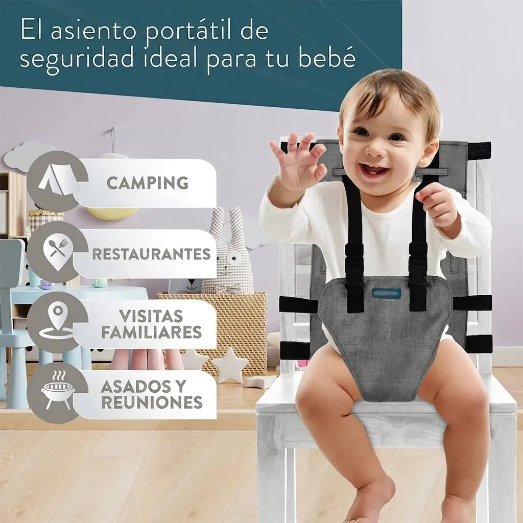 Asiento Portátil para Bebé con Arnés de Seguridad