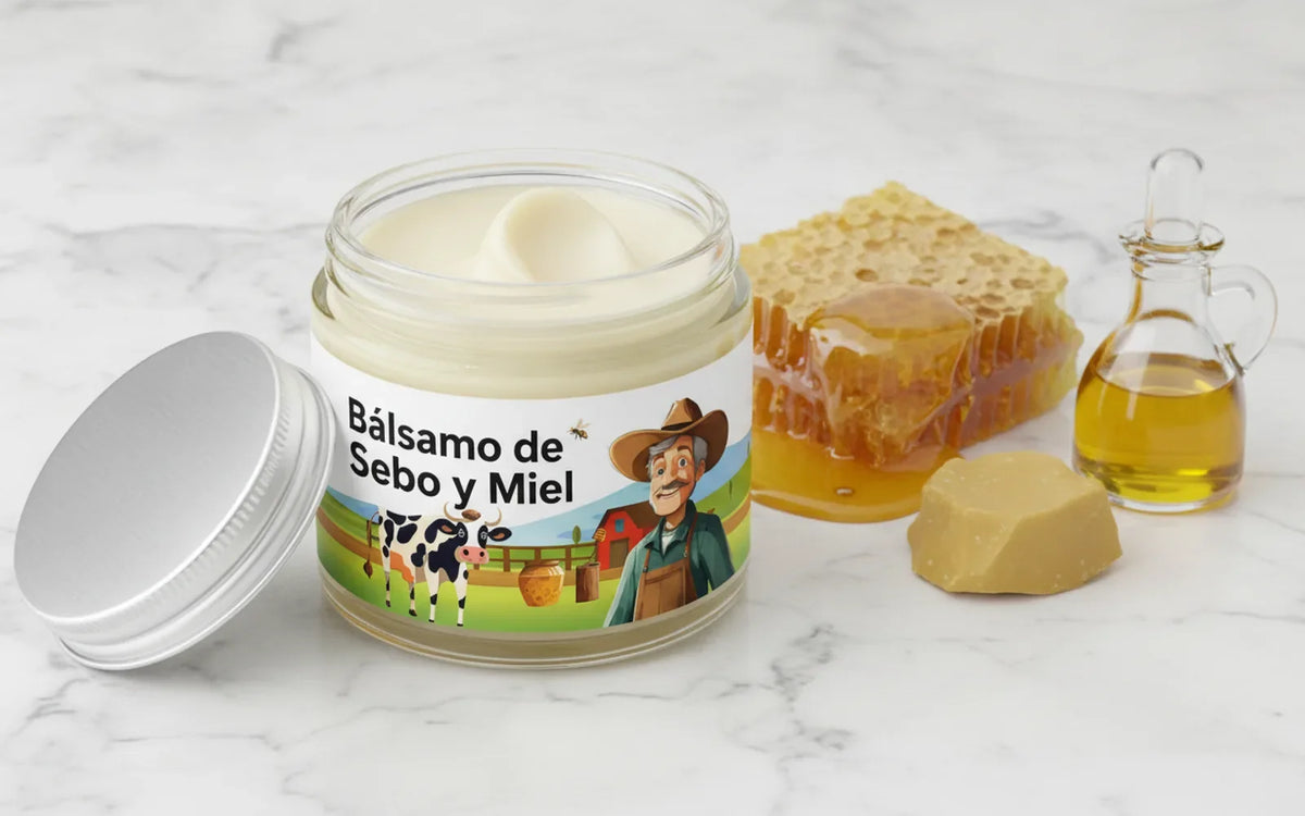 Bálsamo de Sebo y Miel para Piel Sensible 🐄🍯