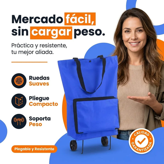 Bolsa Carrito De Compras Plegable Con Ruedas - Práctica y Resistente - 1-hero