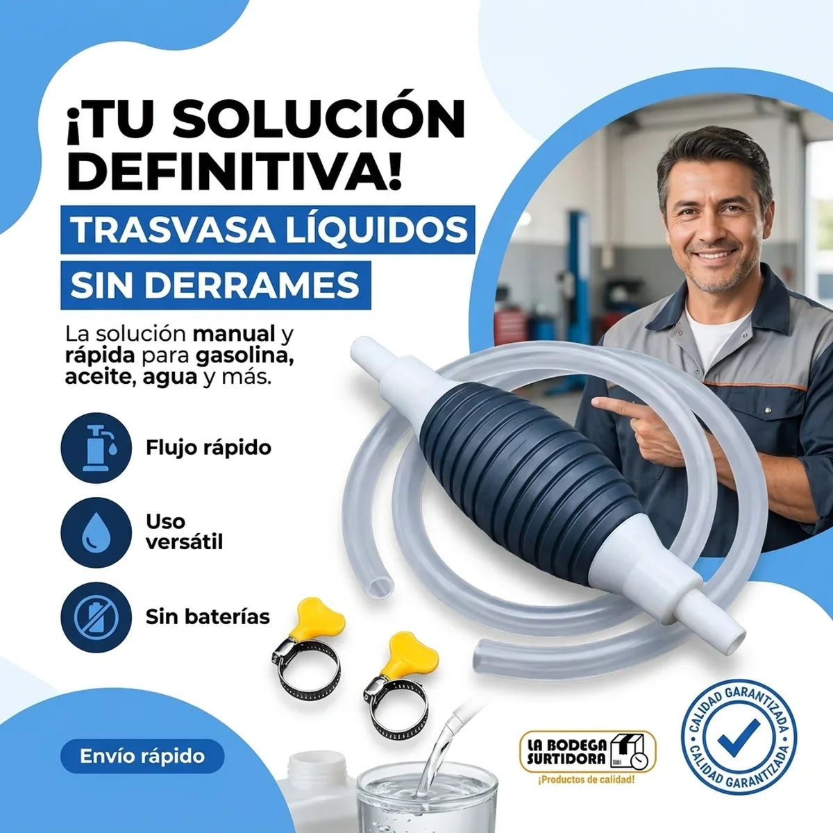 Bomba Manual de Transferencia de Líquidos con Manguera 2 m - 1-hero