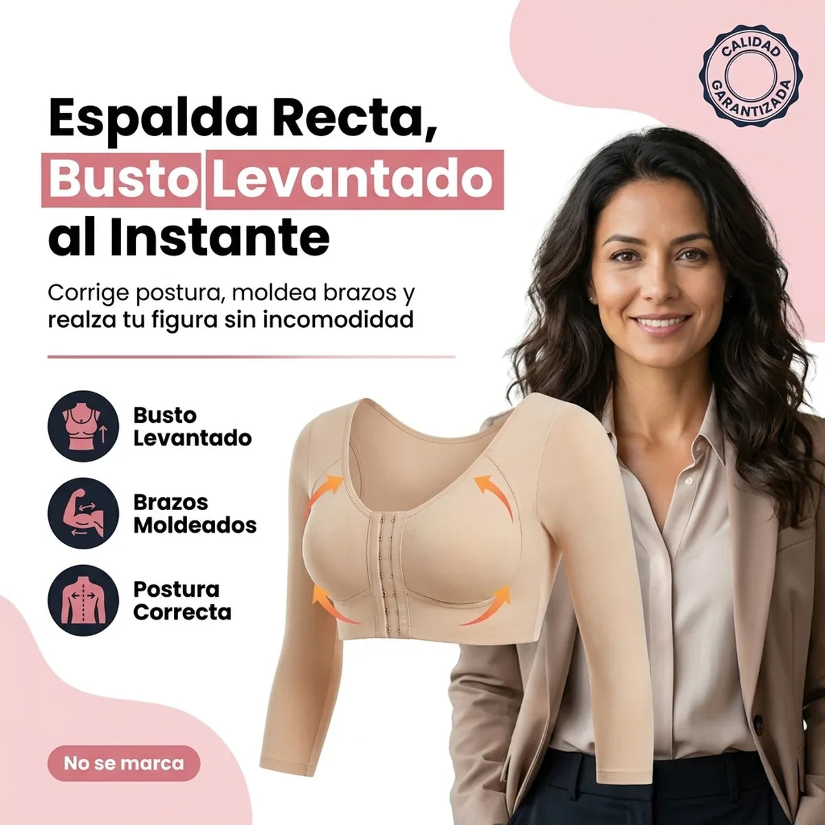 Brasier Corrector Manga Larga - Moldea Brazos, Levanta Busto y Corrige Postura - 1-hero