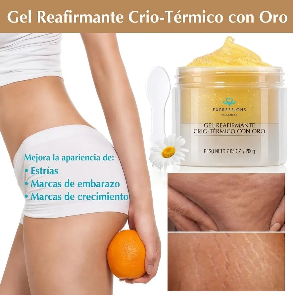 Gel Reafirmante Dorado Cryo Thermo Anti-Celulitis y Estrías 200g