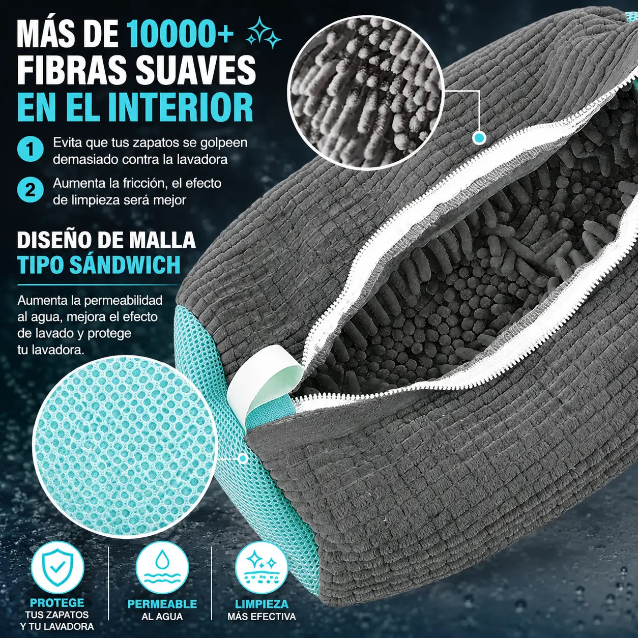 Bolsa Protectora Para Lavar Zapatos en Lavadora