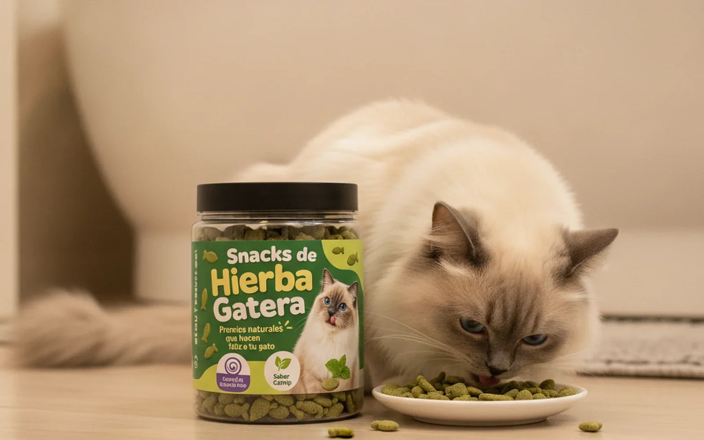 🐱 Snacks de Hierba Gatera — Control de Bolas de Pelo